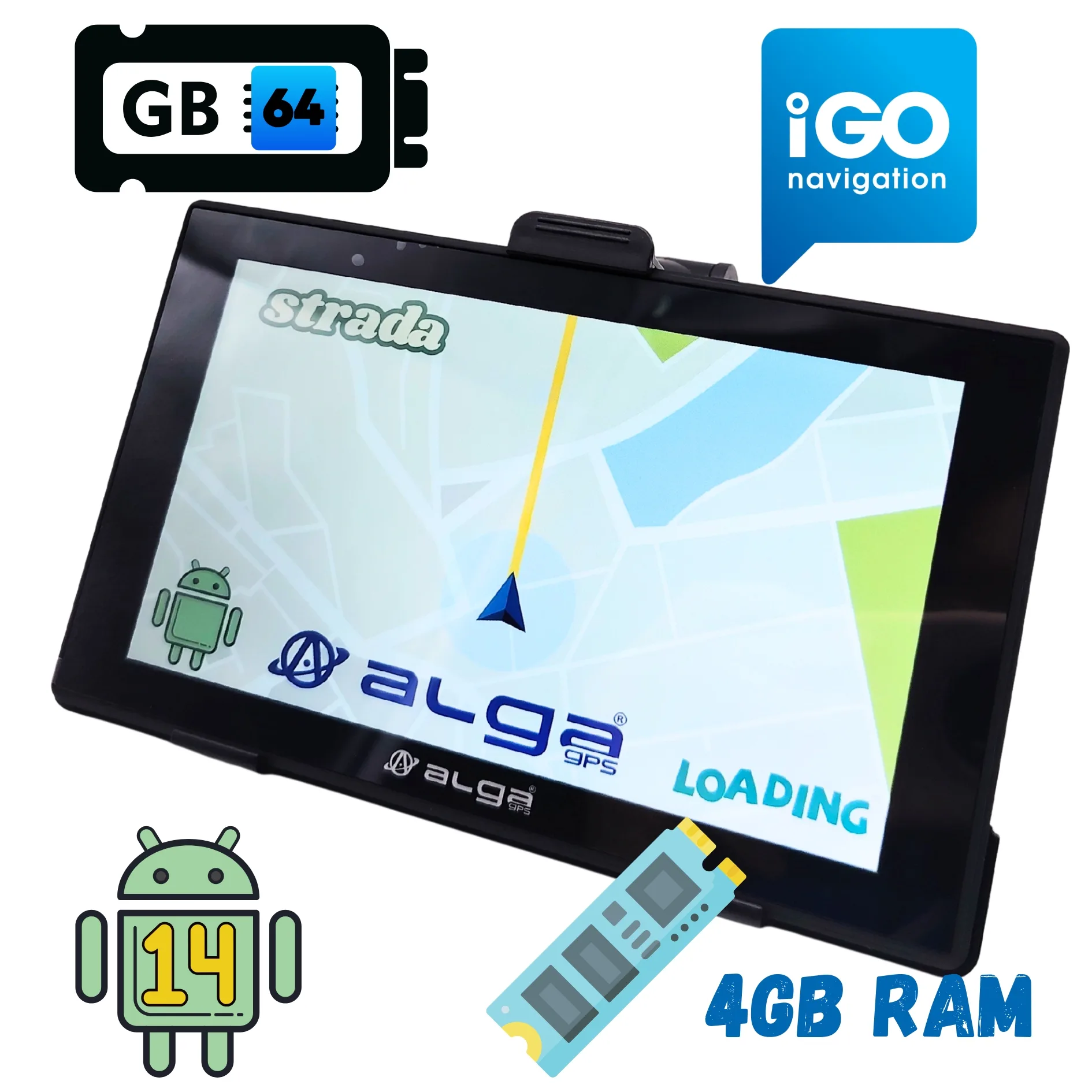 Nawigacja GPS ALGA-STRADA android 14, 4gb RAM, iGO NextGen Tir/Truck nowość - obrazek 7