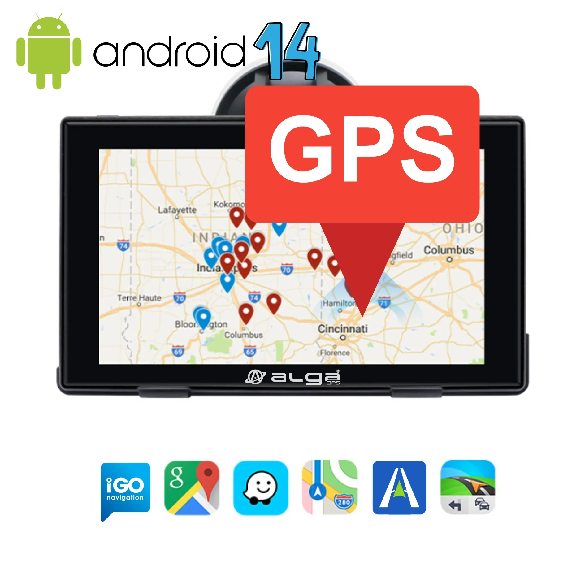 Nawigacja GPS ALGA-STRADA android 14, 4gb RAM, iGO NextGen Tir/Truck nowość - obrazek 3