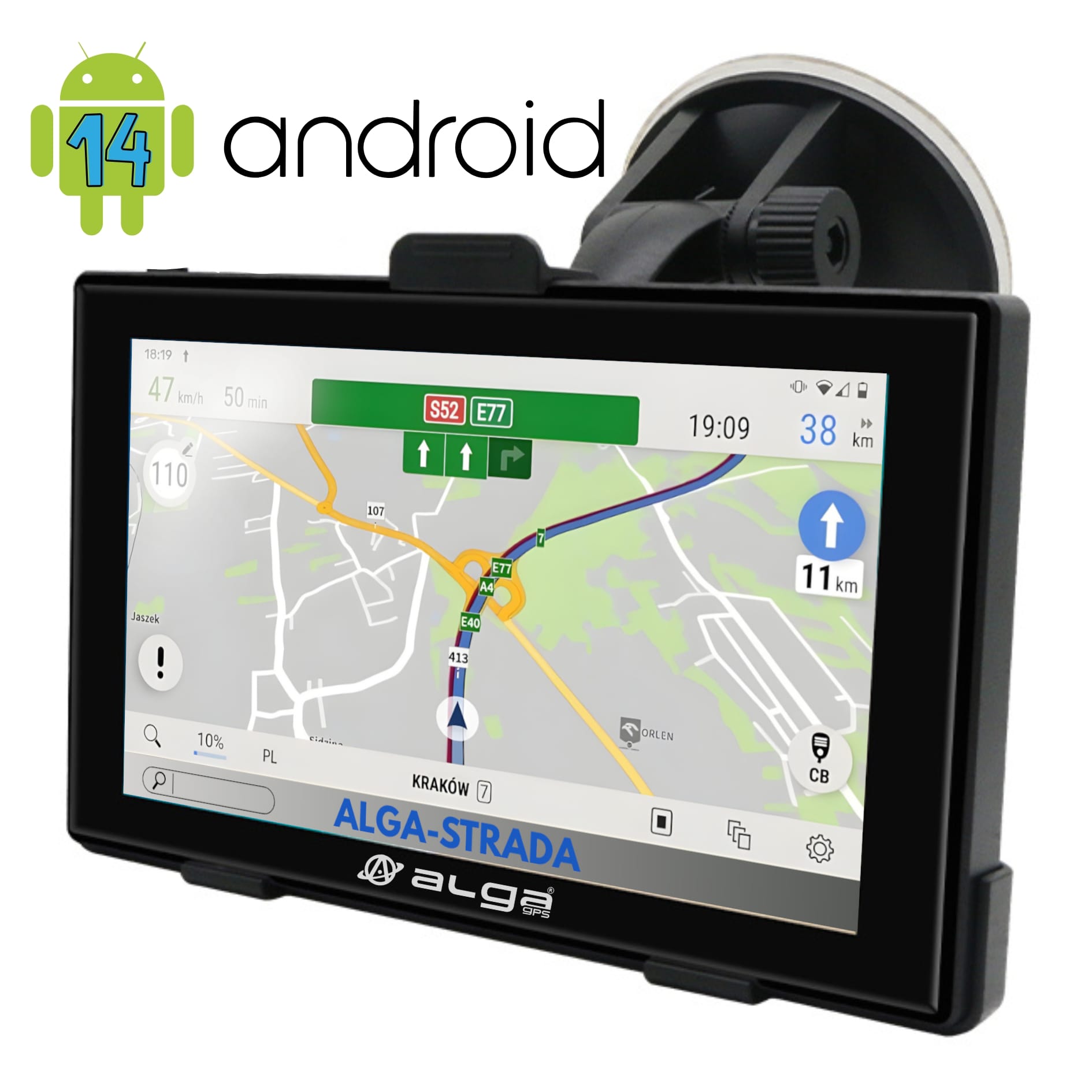 Nawigacja GPS ALGA-STRADA + AutoMapa EU licencja 12mc. Android 14